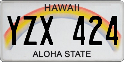 HI license plate YZX424
