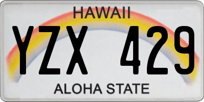 HI license plate YZX429