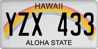 HI license plate YZX433