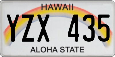 HI license plate YZX435