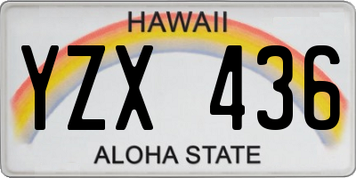 HI license plate YZX436