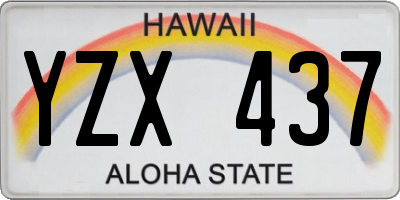 HI license plate YZX437