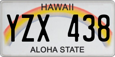 HI license plate YZX438