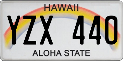 HI license plate YZX440