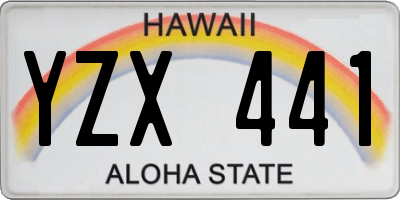 HI license plate YZX441
