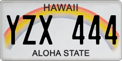 HI license plate YZX444