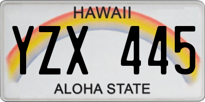 HI license plate YZX445
