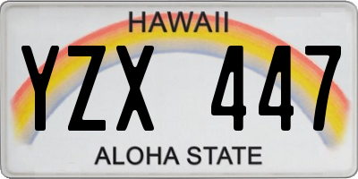 HI license plate YZX447