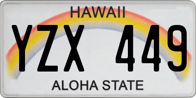 HI license plate YZX449