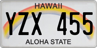 HI license plate YZX455