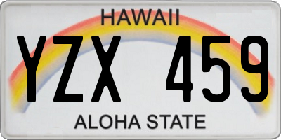 HI license plate YZX459