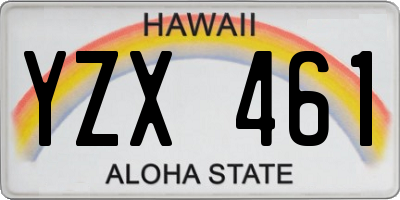 HI license plate YZX461