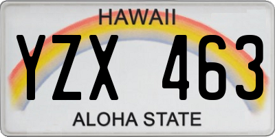 HI license plate YZX463