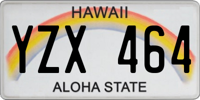 HI license plate YZX464
