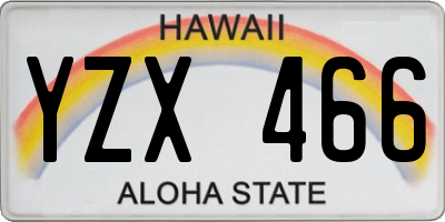 HI license plate YZX466