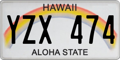 HI license plate YZX474