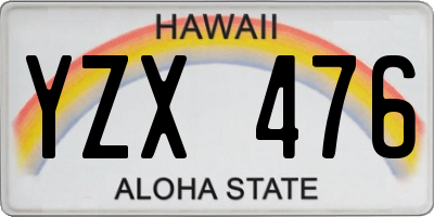HI license plate YZX476
