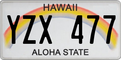 HI license plate YZX477