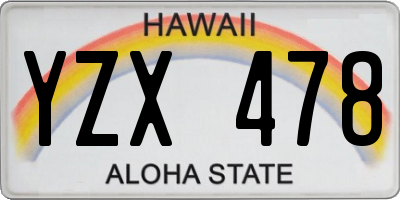 HI license plate YZX478