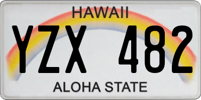 HI license plate YZX482