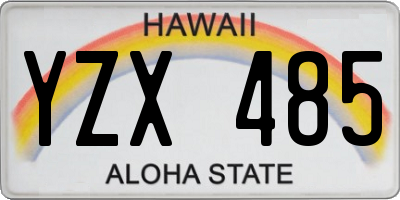 HI license plate YZX485