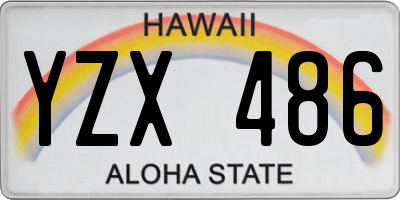 HI license plate YZX486