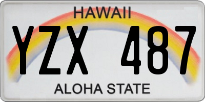 HI license plate YZX487