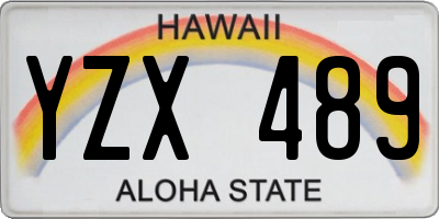 HI license plate YZX489