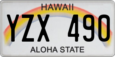HI license plate YZX490