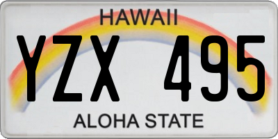 HI license plate YZX495