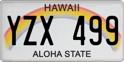 HI license plate YZX499