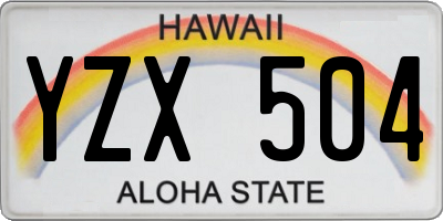 HI license plate YZX504