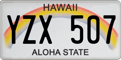 HI license plate YZX507