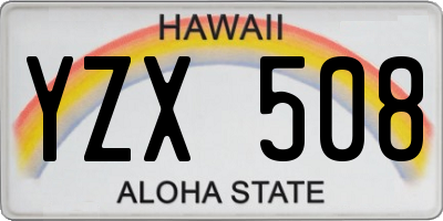 HI license plate YZX508