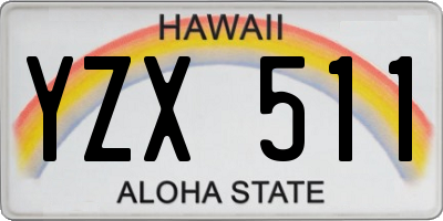 HI license plate YZX511