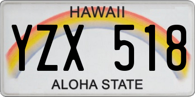 HI license plate YZX518