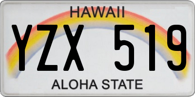 HI license plate YZX519
