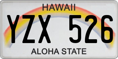 HI license plate YZX526