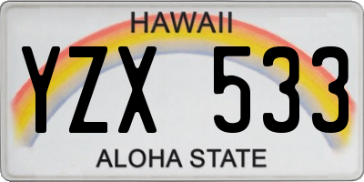 HI license plate YZX533