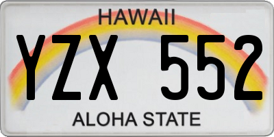 HI license plate YZX552