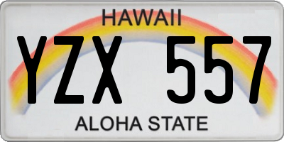 HI license plate YZX557