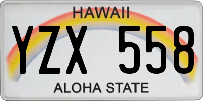 HI license plate YZX558