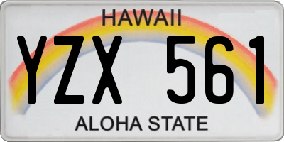 HI license plate YZX561