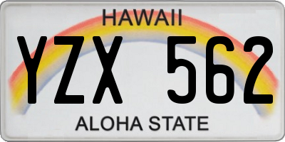 HI license plate YZX562