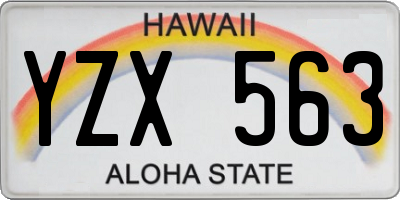 HI license plate YZX563