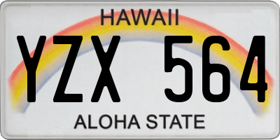 HI license plate YZX564