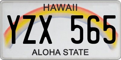 HI license plate YZX565
