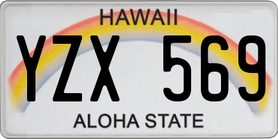 HI license plate YZX569