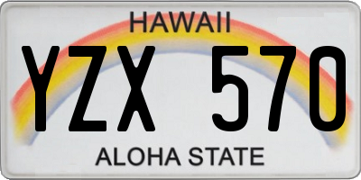 HI license plate YZX570