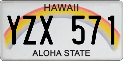 HI license plate YZX571